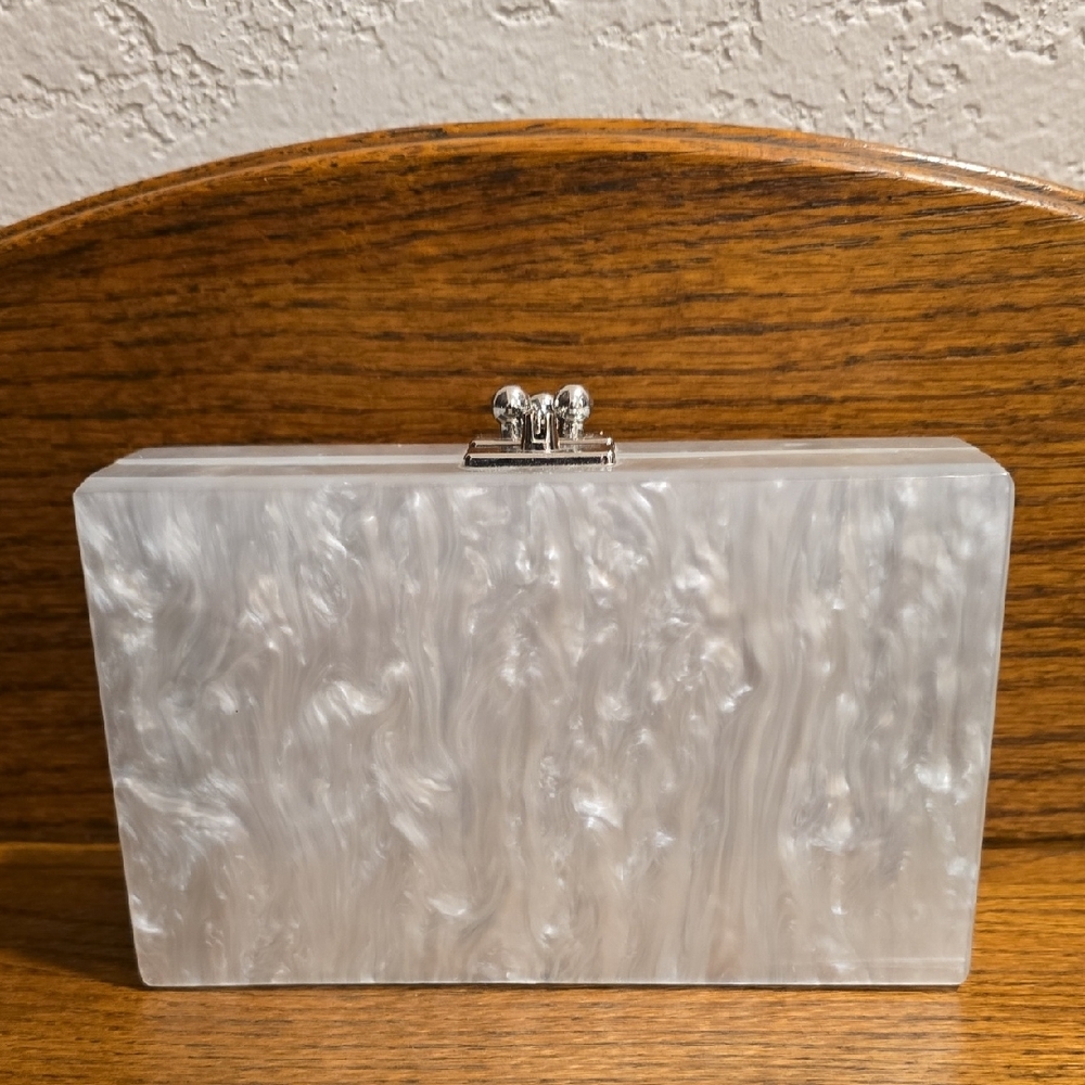 Sam Edelman White Floral Acrylic Clutch - Picture 6 of 14